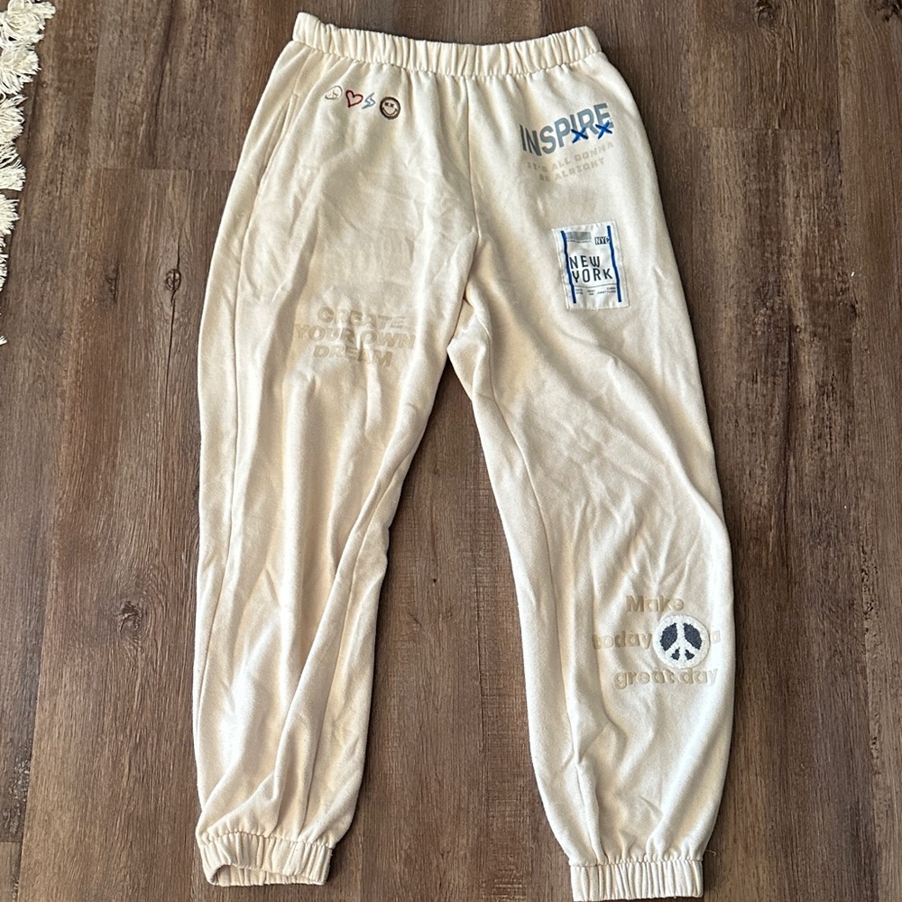 Trendy Beige Jogger Pants